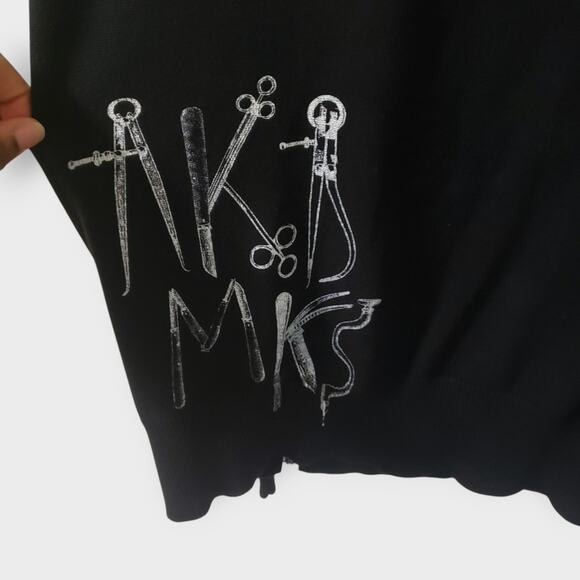 Akademiks Mens Y2K Button Front Cardigan Black XL Gray Graphic Writing Pockets - Picture 7 of 16